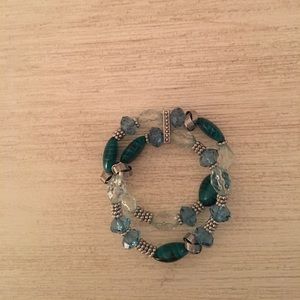 Blue muti-colored gem bracelet