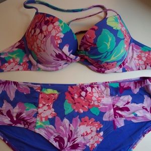Aerie Floral high waist bikini set