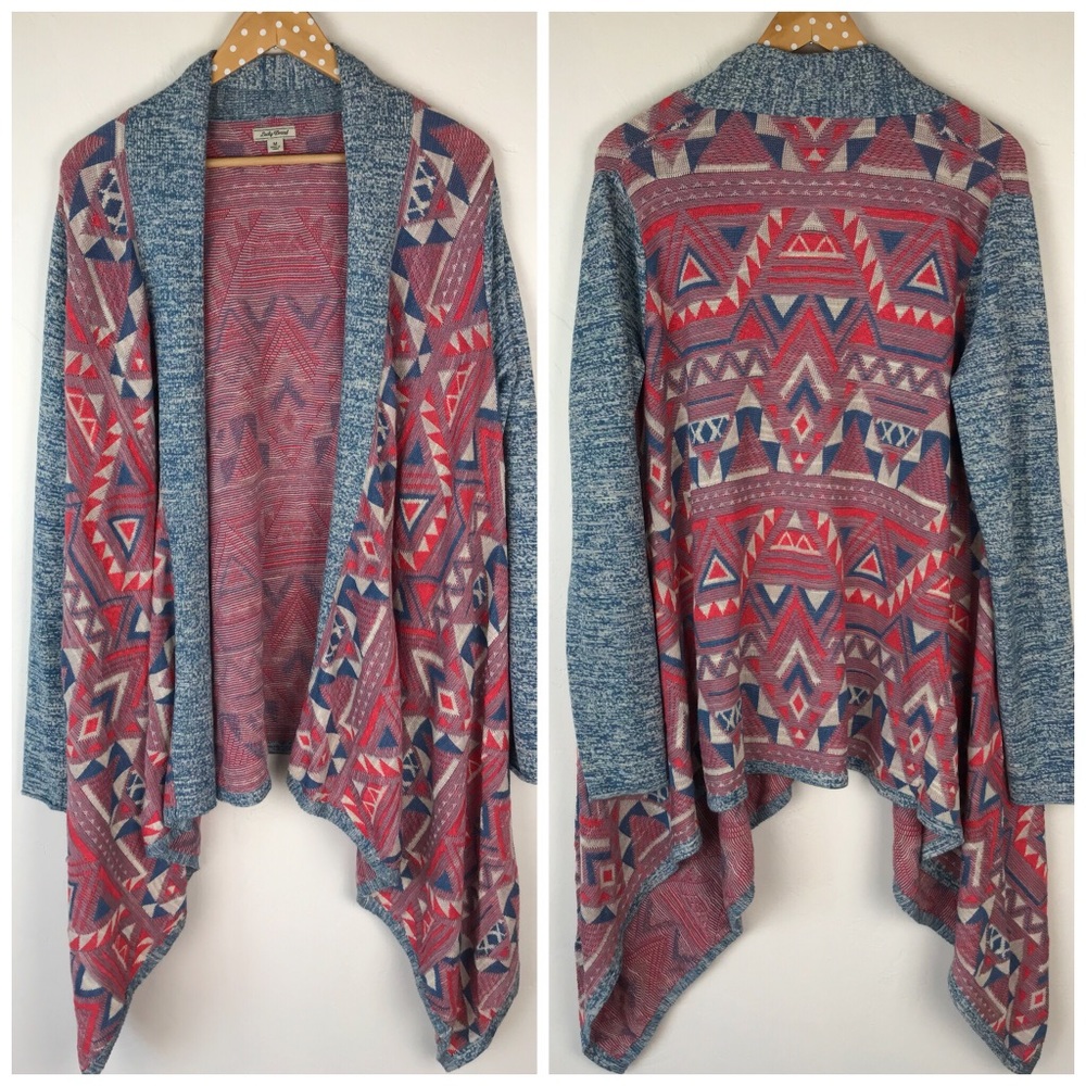 Lucky Brand Aztec Sweater Wrap Cardigan