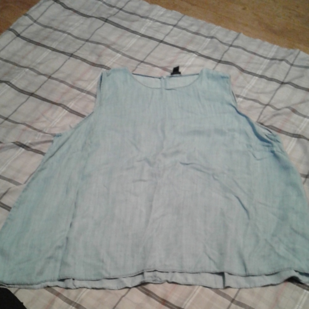 Sleeveless soft denim top