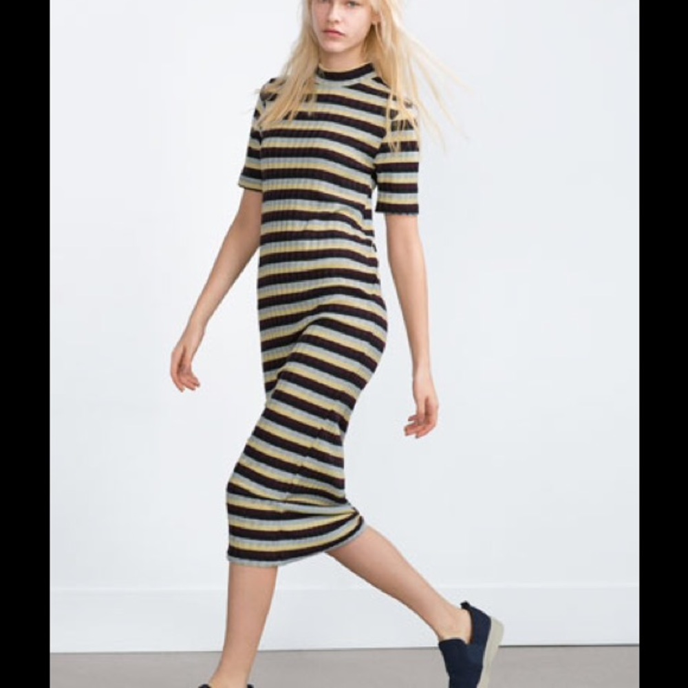 Zara stripe midi dress