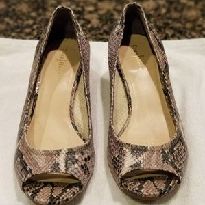 Cole Haan peep toe wedges