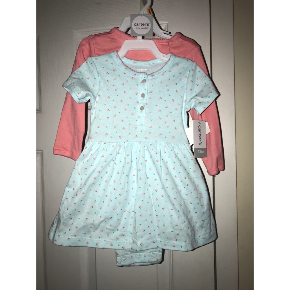 Carters 2-piece Bodysuit Dress & Cardigan Set