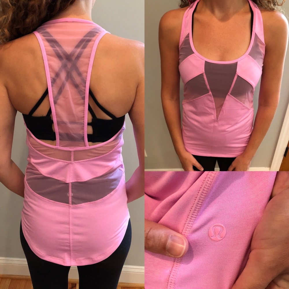 Lululemon pink mesh tank size 4