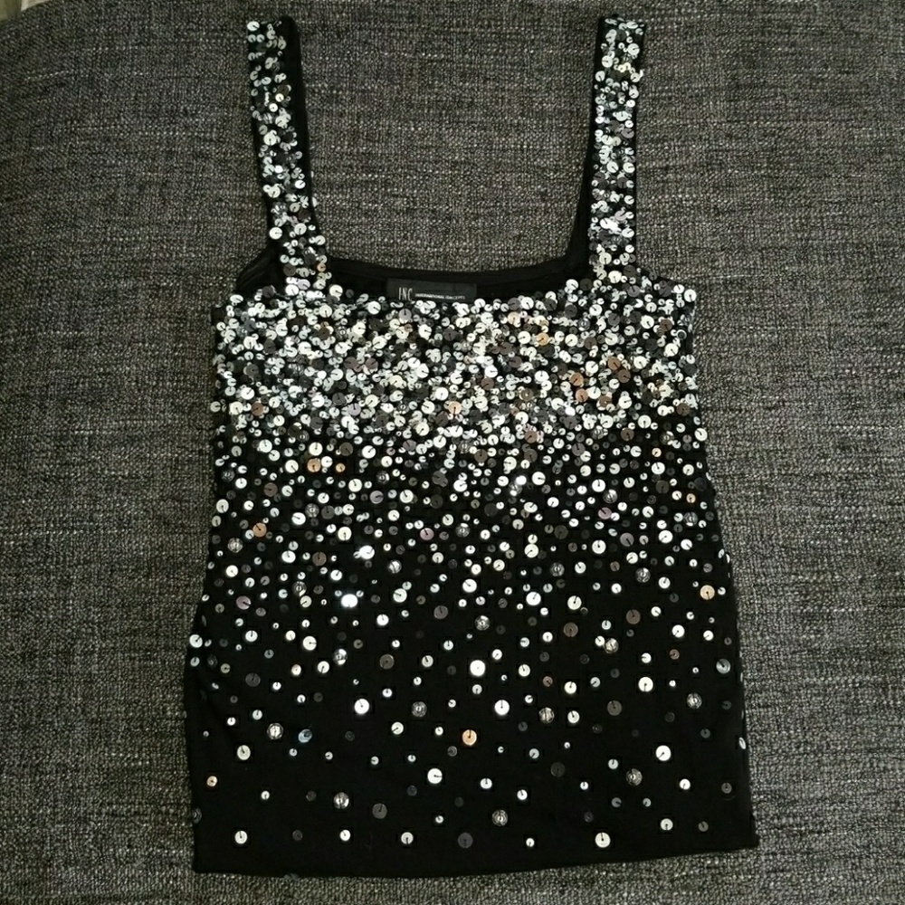 INC International Concepts Long Sequin Tank Top