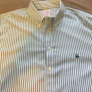 Brooks Brothers Green striped dress shirt