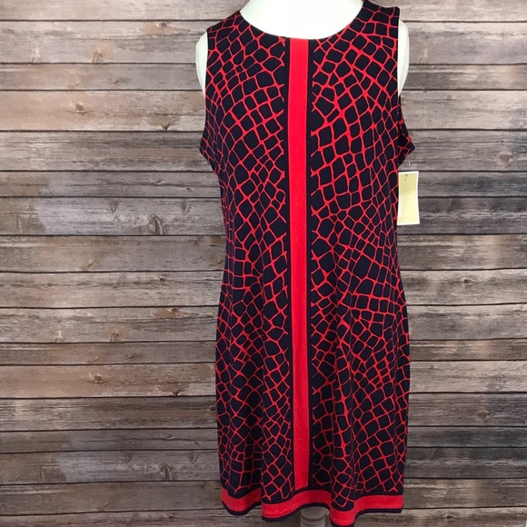 Michael Kors Dresses & Skirts - !Offers! Michael Kors Red & Blue Tank Dress XL