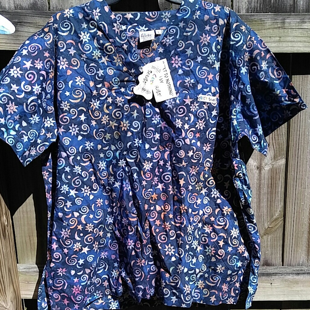 Fun Print Scrub Top
