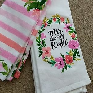 Mr. Right Mrs. Always Right kitchen towel set