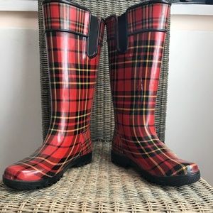 sperry red rain boots