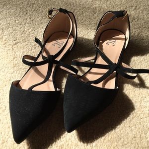 Pointed toe strappy flats