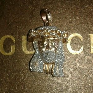 Diamond jesus peice with diamond dust