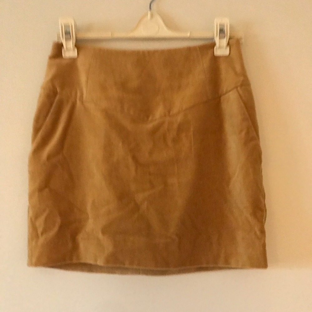 Mustard velvet midi skirt