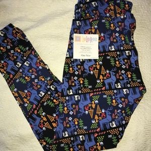 Black & Blue Bambi Disney LuLaRoe OS Leggings