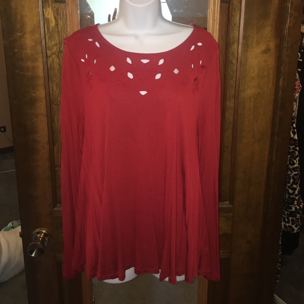 Red long sleeve top