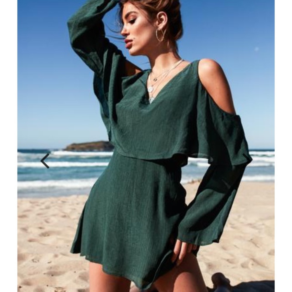 Cold shoulder holiday dress