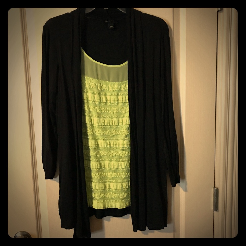Layered look top.