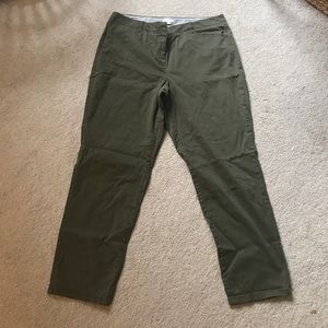 JJill live in chino size 14 olive green