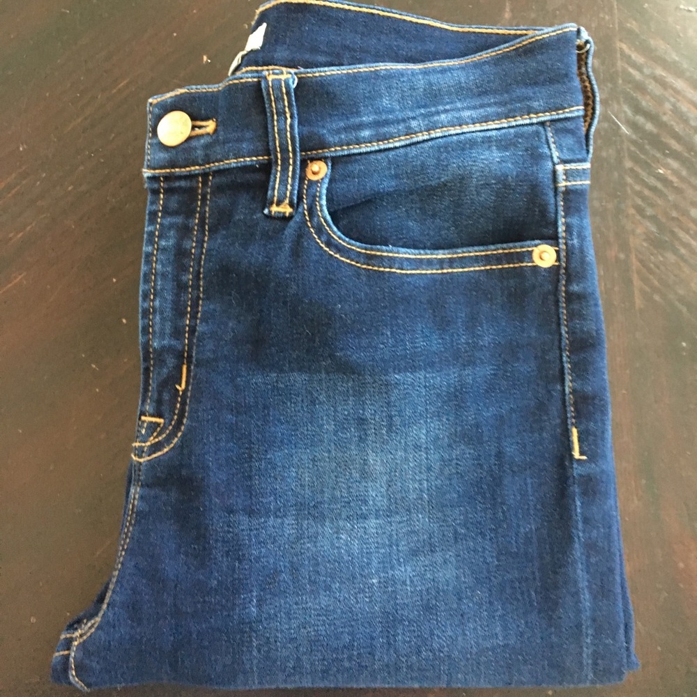 J.Crew high waisted dark indigo toothpick jean