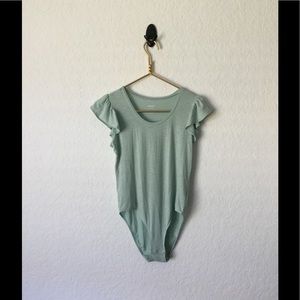 Aerie Short Sleeved Mint Green Bodysuit