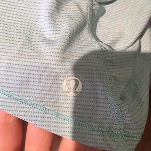 lululemon athletica Tops - Lululemon light blue tank with grey stripes size 8 lululemon athletica Tops - Lululemon light blue tank with grey stripes size 8