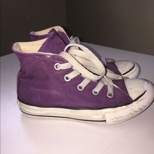 Kids size 12 purple converse all stars