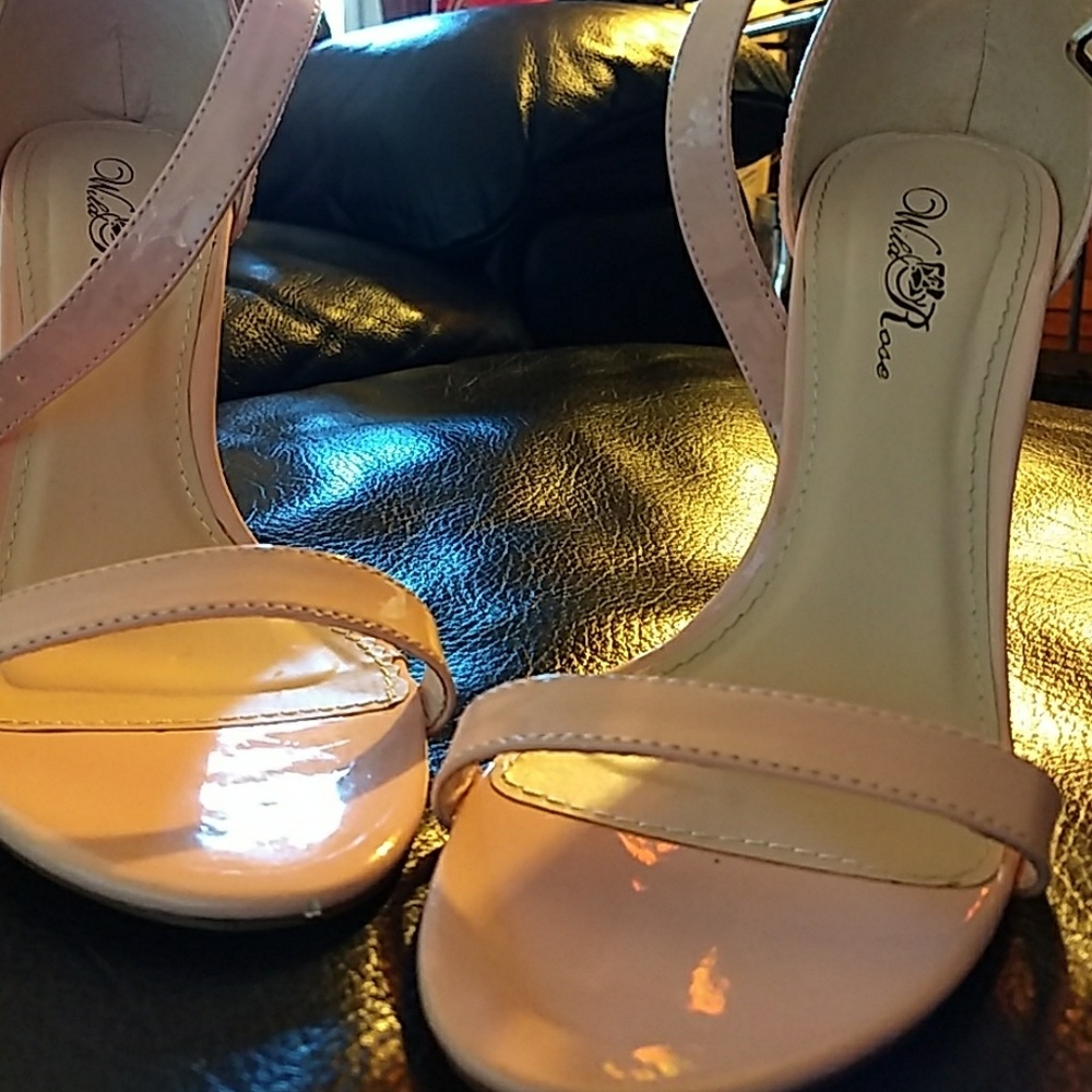 Wild rose blush pink strap heels