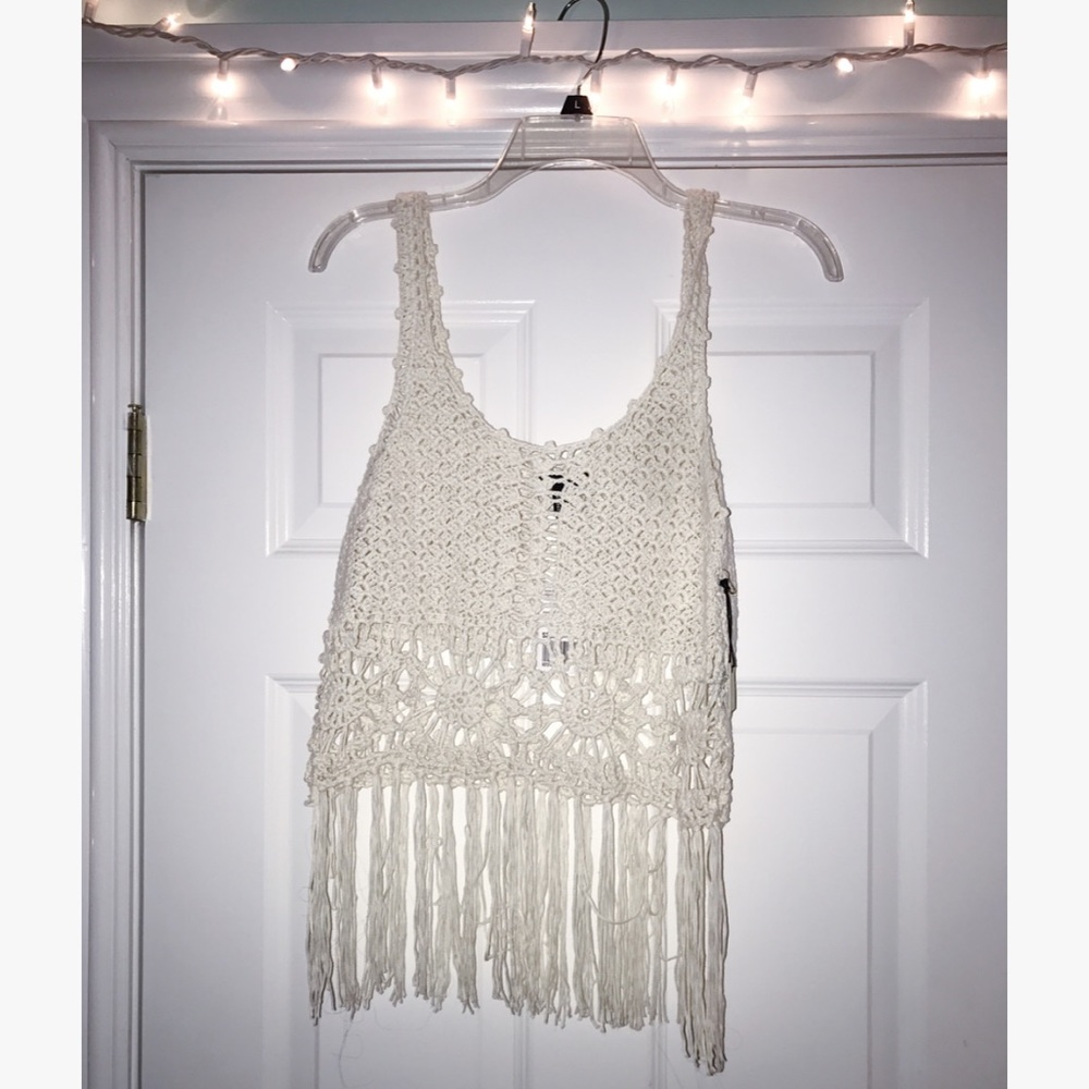 Forever 21 cream crochet top