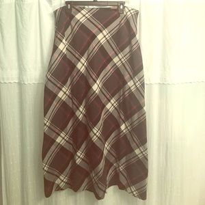 A-line plaid long skirt