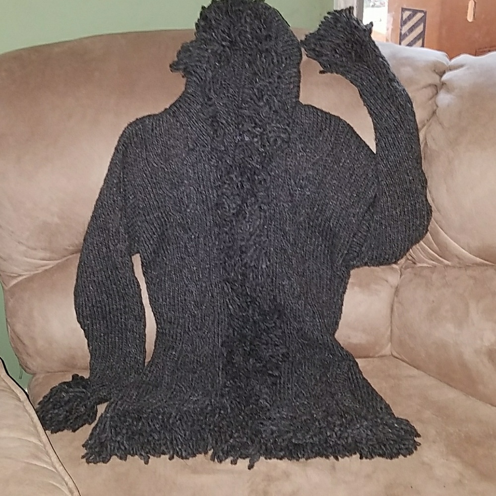 Heavy wool zip up sweater