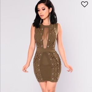 Stronger lace up dress- Fashion Nova