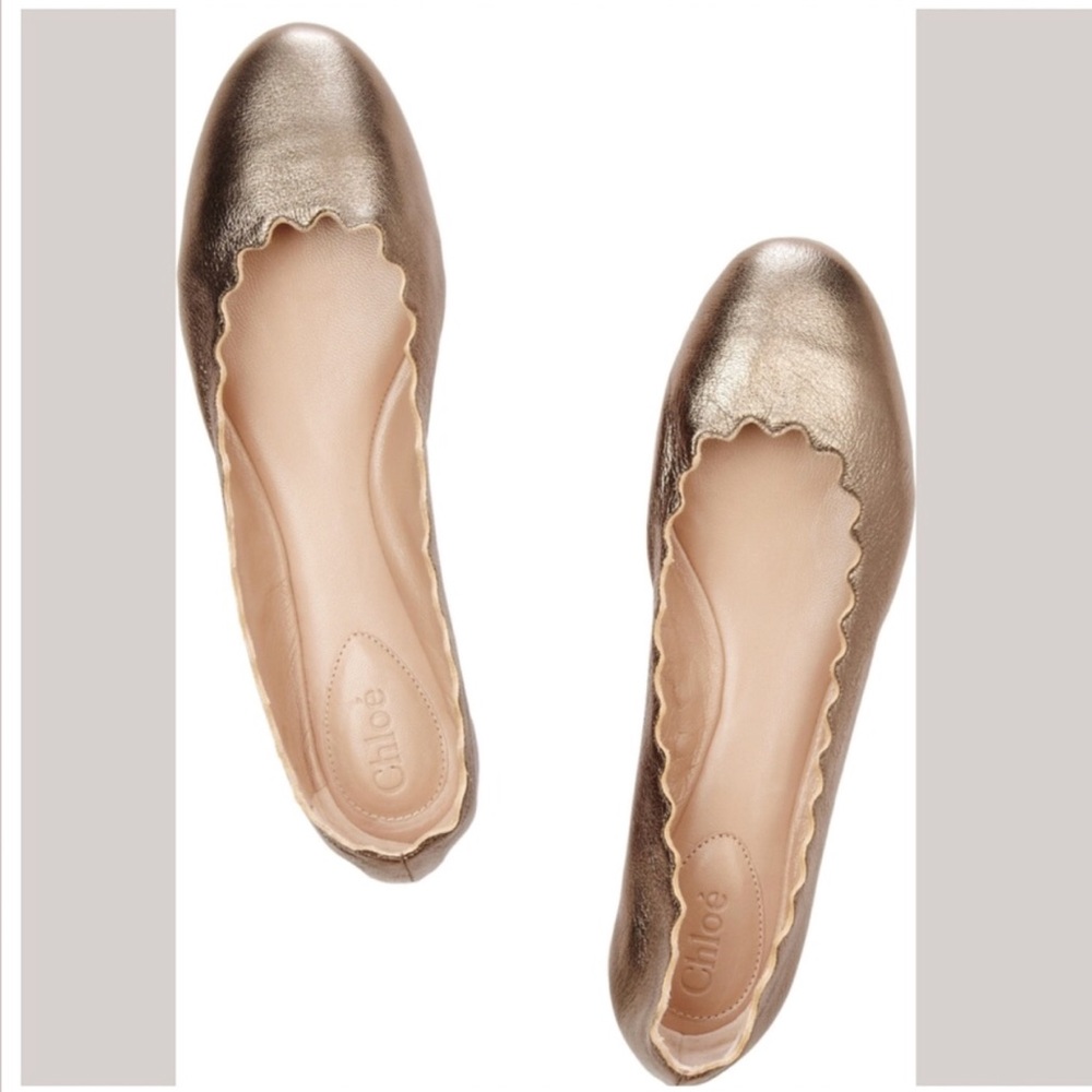 Chloe Metallic flats sz 7.5
