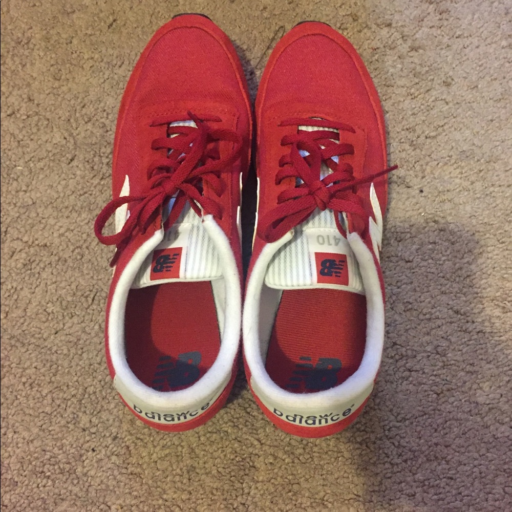 Red new balance sneakers