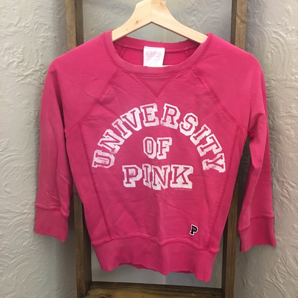 EXCELLENT Condition! VS Pink 3/4 length sweatshirt