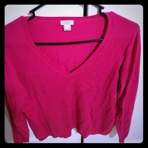 J.Crew pink v-neck sweater