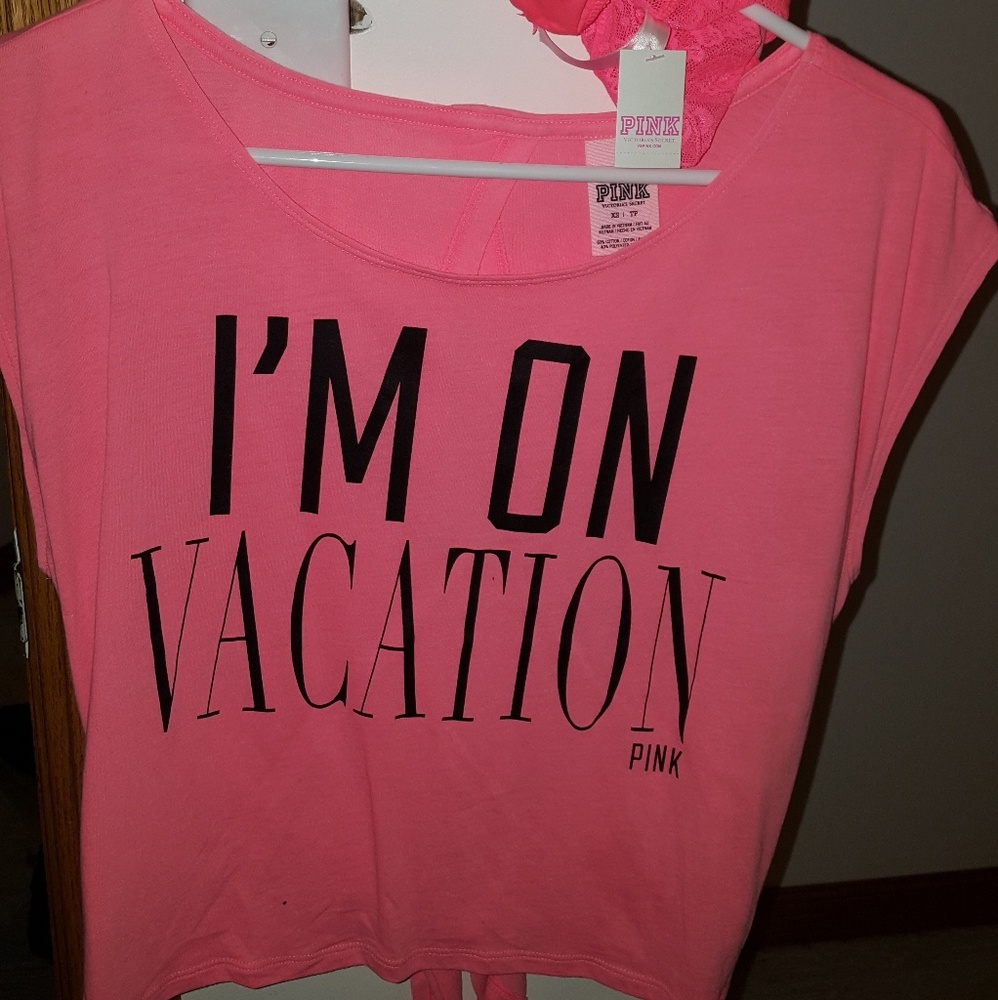 Victoria's secret Pink,  crop top/pantie set nwt