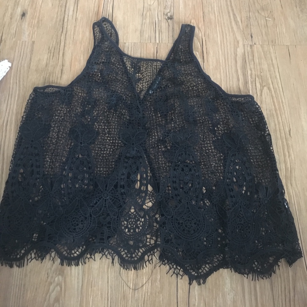 See through patterned tank top