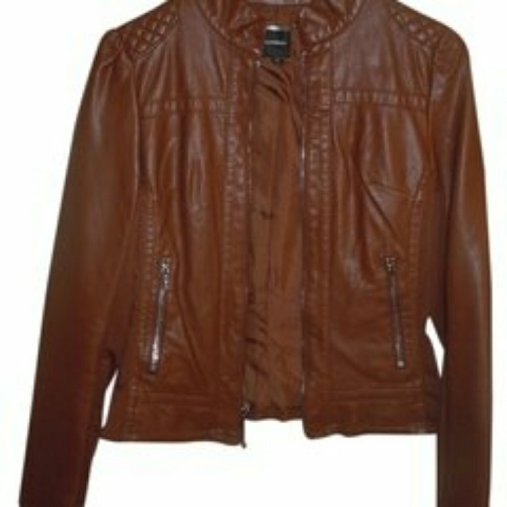 Express Double Peplum Faux Leather Jacket