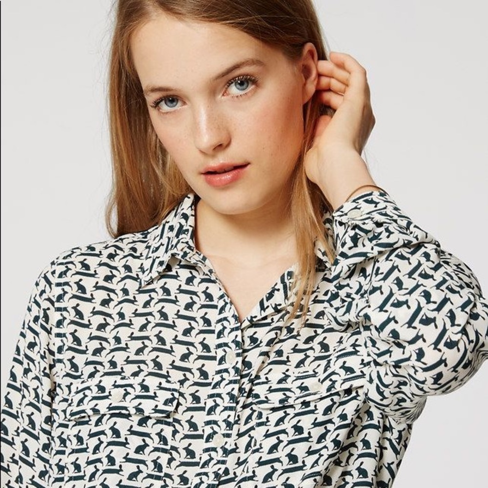 LOFT Rabbit Utility Blouse XS