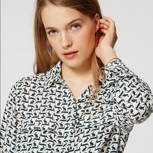 LOFT Rabbit Utility Blouse XS