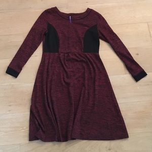 Seraphine Maroon and Black Maternity Dress