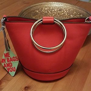 Brand new  mini vegan leather bucket  bag
