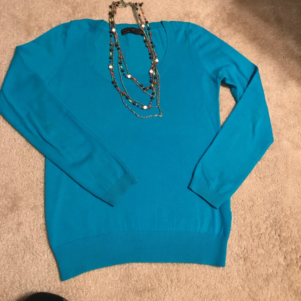 Zara long sleeve sweater GORG teal blue color!!!