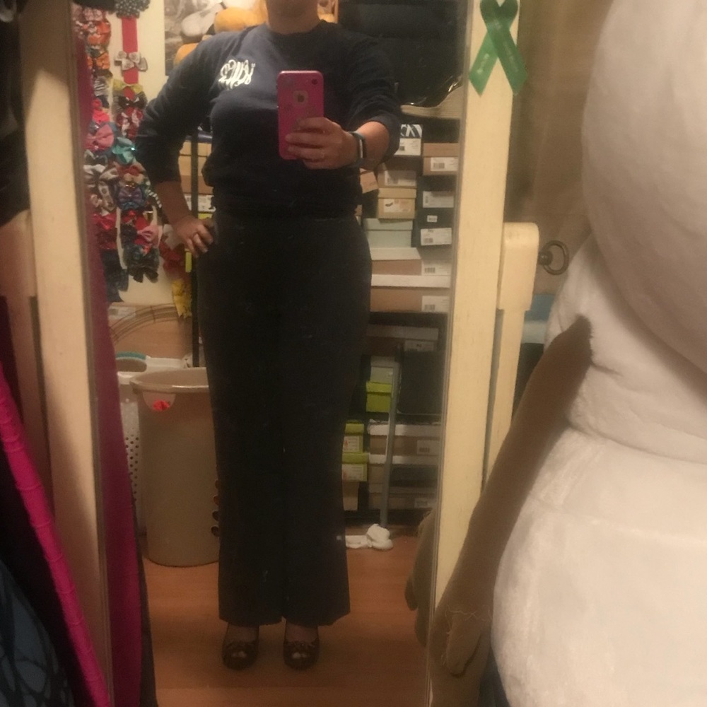 Dark gray slacks