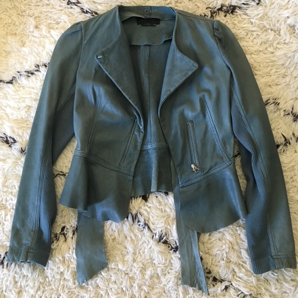 Bcbg leather bomber