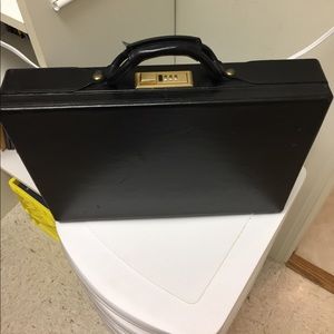 Black, leather Hartmann briefcase