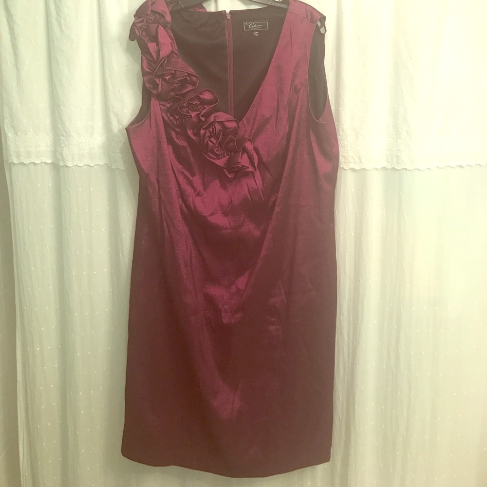 Dress Barn 20 Shiny plum sheath dress