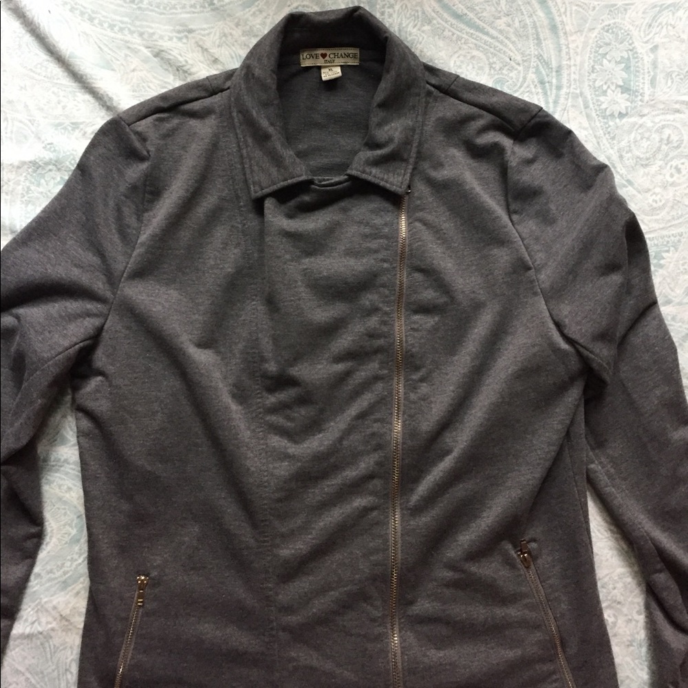 Gray zip up. Love Change-Italy