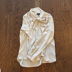 Light pink tie neck blouse