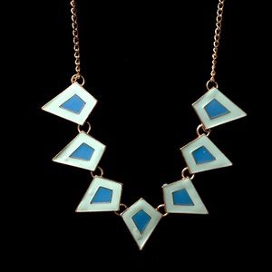 •Blue Geo Design Necklace•